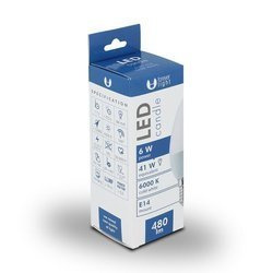 Żarówka LED E14 Świeca 6W 230V 6000K 480 lm Zimna