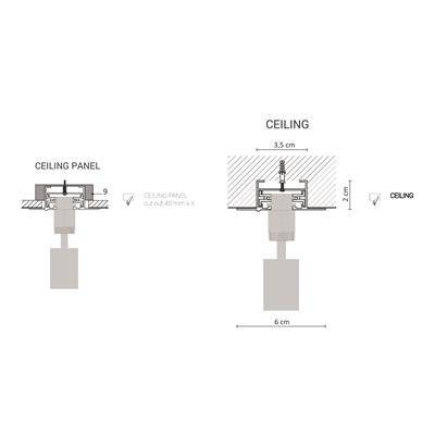 PODTYNKOWY PROFILE RECESSED TRACK BLACK 2 m 9015