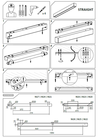 Plafon Straight Led Graphite Ceiling S 9626