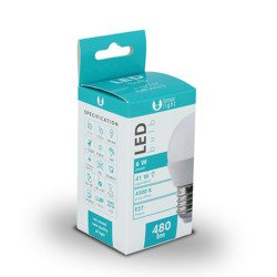 Żarówka LED E27 G45 6W 230V 4500K 480lm Neutralna