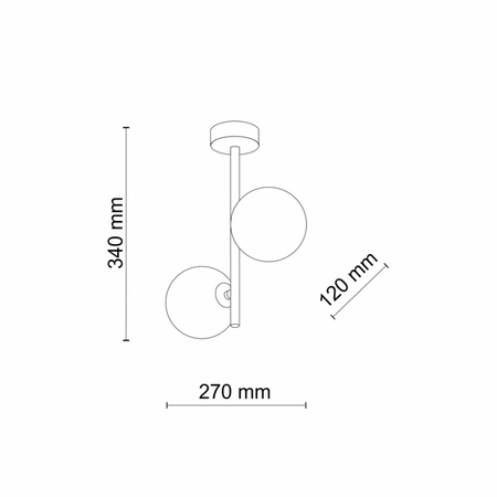 Lampa Sufitowa Estera Gold 2 pł. 4547 T.K.Lighting