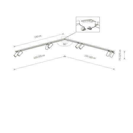 Plafon Mono Corner White 2x150cm  7751  Nowodvorski Lighting